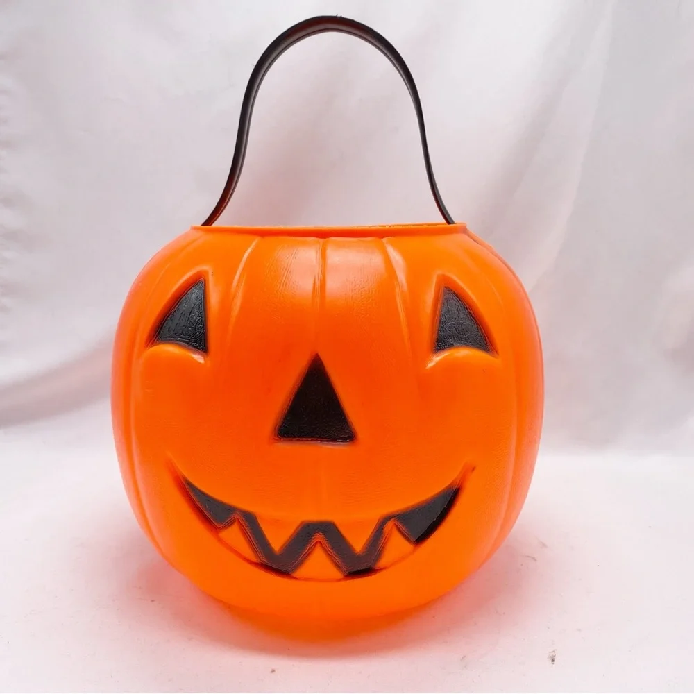 Vintage Pumpkin Blow Mold 1980 Carolina Enterprises Rare 8 in. USA